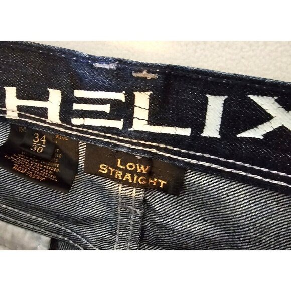 Helix Jeans Mens 34x30 Blue Relaxed Straight Low Rise Light Wash Denim - Picture 4 of 8